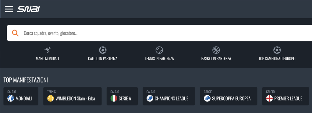 Prenotazione Scommesse SNAI